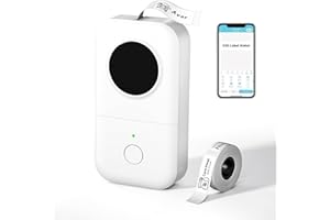 Phomemo D30 Label Maker Machine,Bluetooth Portable Label Markers, Essentials, Sticker Printer,Label Printer for School Office Home Organization (USB Rechargeable)-White