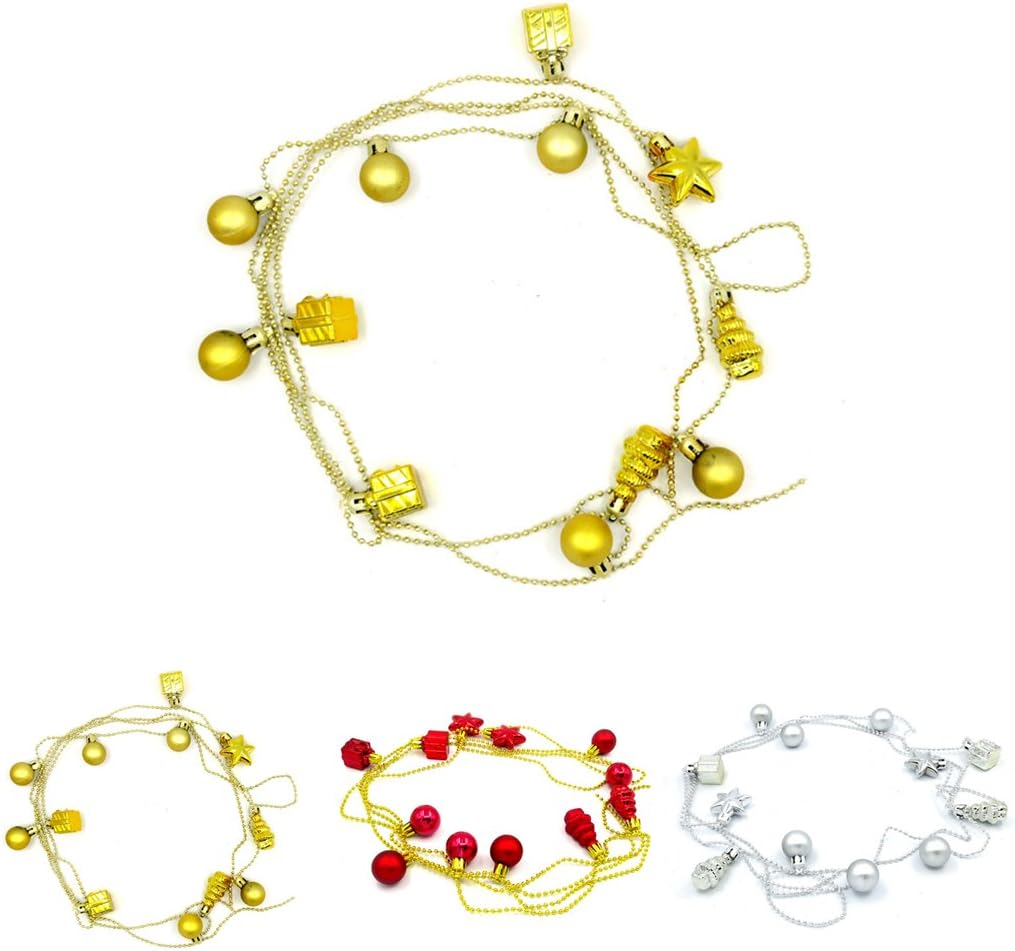 LovelyKitchent Pendant & Drop Ornaments - Chain Santa Tinsel Sale Ornaments Christmas Key Tree Ice Tree Christmas Garland Tre - 3M Gift Box Star String Ornaments Christmas Tree Chain Xmas Or 3 Color 2