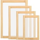Caydo 4 Pieces 4 Size Screen Printing Frame with 110 Mesh for Screen Printing Beginners and Kids, 9 x 5.1 Inch, 10.6 x 6.7 Inch, 12.2 x 8.2 Inch, 14 x 10 Inch