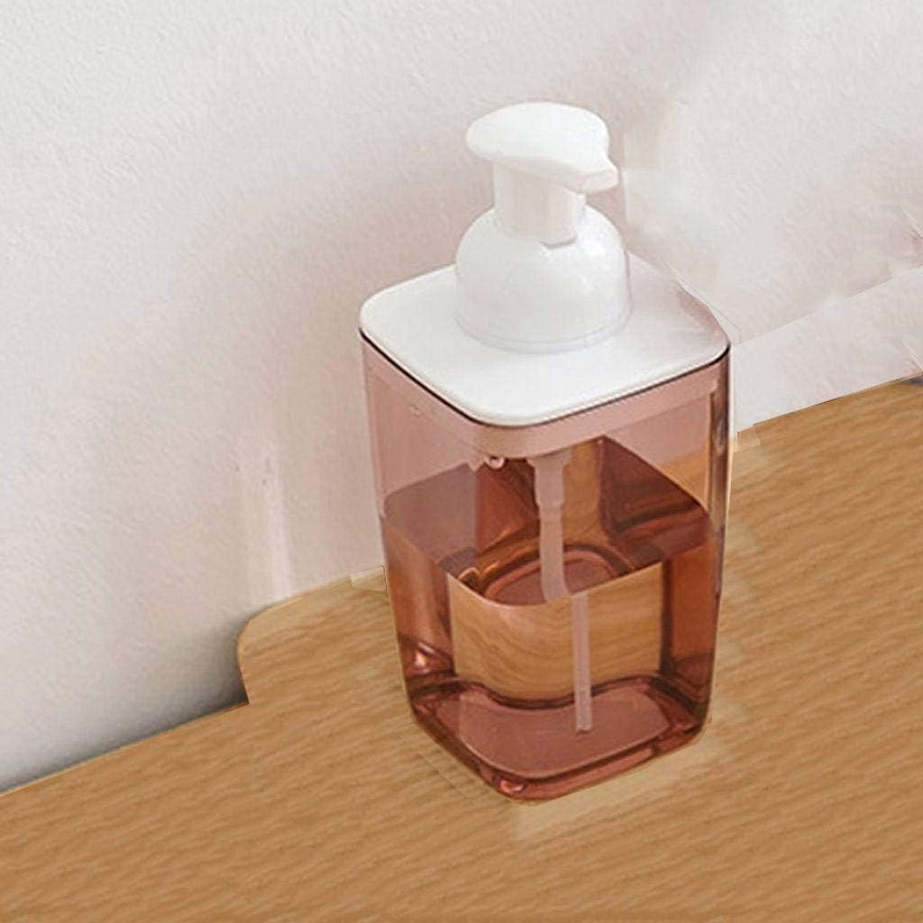 Hand Soap Transparent Soap Dispenser, 420ml Clear Hand Pump Storage Compartment Foaming Soap Dispenser Be Applicable Kitchen Sink Bathroom Countertop Family-red