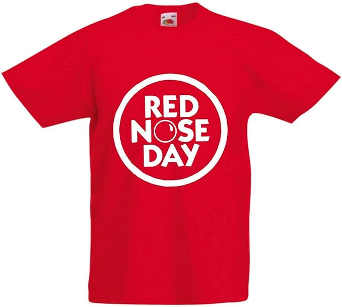 anjin Red Nose Day T-Shirt, Comic Relief, Charity Gift, Birthday Unisex Kids Adults Top: Amazon 