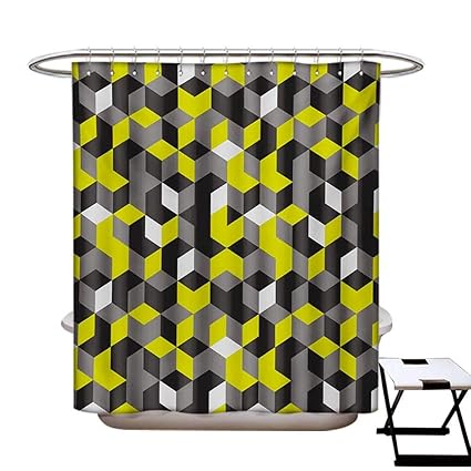 Amazon Com Grey And Yellow Shower Curtains 3d Digital Printing 3d