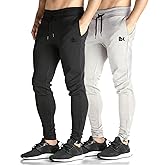 BROKIG Men's Zip Joggers Casual Gym Workout Track Pants