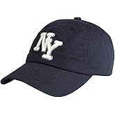 NY 3D Embroidered Cotton Dad Hat – New York Baseball Cap, Adjustable Metal Buckle Strap, Unstructured Low-Profile Style