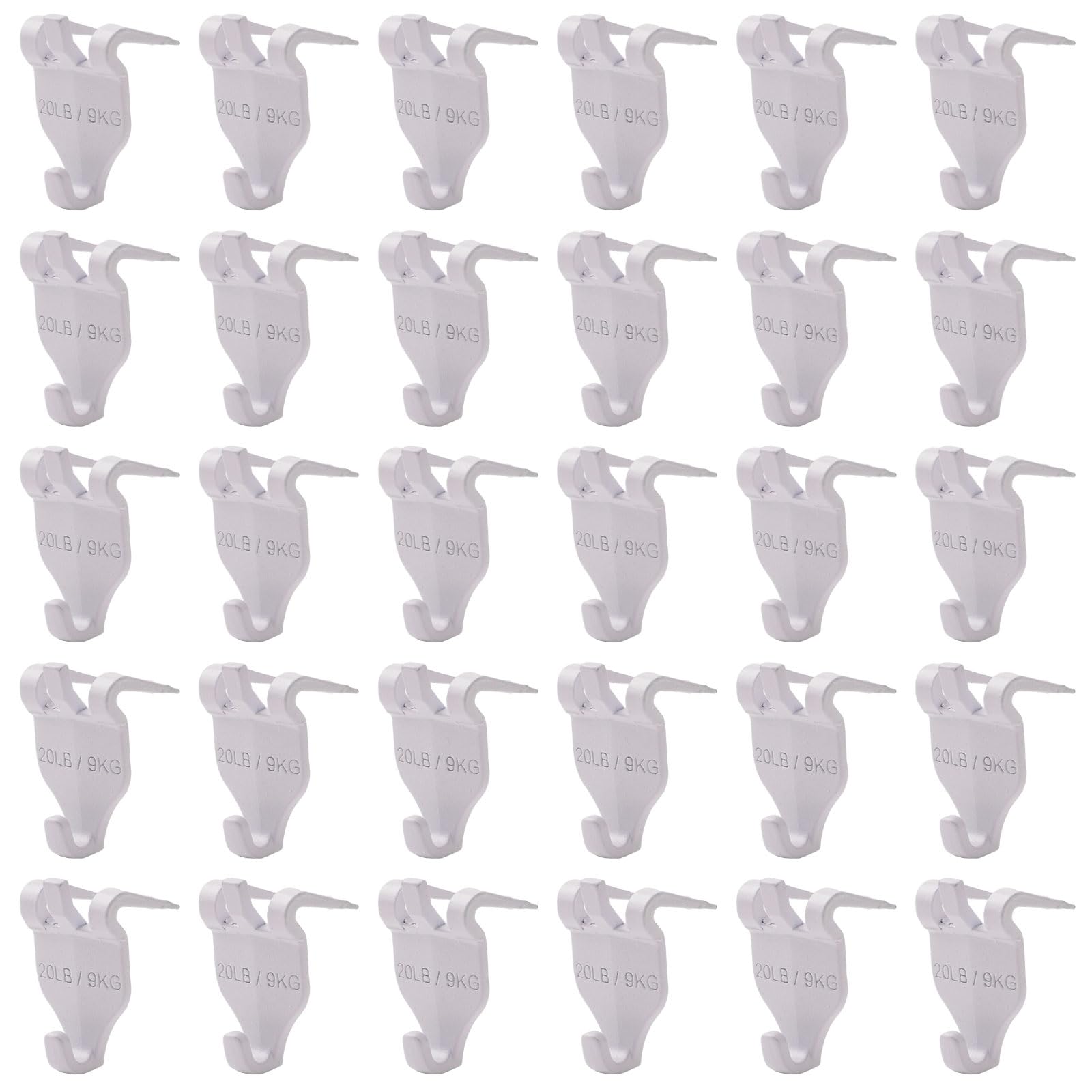 INCREWAY Claw Drywall Picture Hanger, 30Pcs Nail-Free Picture Hangers Easy Tool-Free Drywall Art Hanger Hooks for Photo Frame, Small Mirrors, Artworks (White)