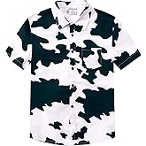 COSLAND Boys and Toddlers' Animal Print Shirt Kids Cotton Button Down Top, 2T-Large
