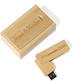 RXFSP Personalised Engraved Bamboo Wood USB Flash Drive 8GB - Wedding Gift view 5