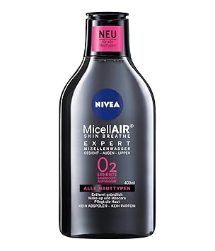 NIVEA MicellAIR Skin Breathe Mizellenwasser Expert im 4er Pack (4 x 400 ml), Make-up Entferner erhöht die Sauerstoffaufnahme 