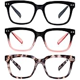 CHOFILORD Ladies Reading Glasses Blue Light Blocking Spring Hinge Computer Readers, Fashion Eyeglasses for Women Men