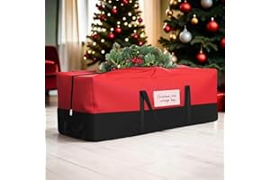 DOACPCR Christmas Tree Storage Bag, Fits Up 10 Ft Tall Artificial Trees, Heavy-Duty 600D Oxford Tree Bag with Reinforced Handles Zipper Clear Pocket, Storage Bags for Moving Items, Clothing, Outdoor, Bedding