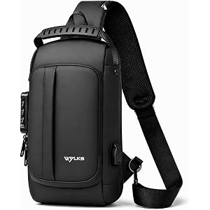 WYLKS Anti Theft Sling Bag – RFID Blocking Travel Crossbody for Women Men, Slash Resistant Gym Backpack, Water Resistant Ligh