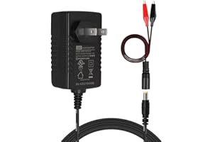 TalentCell AC/DC 14.4 14.6V/1.5A LiFePO4 Battery Charger with Dual Alligator Clips Connector for 4S 12V Rechargeable Lithium Iron Phosphate Battery Pack