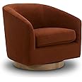 CHITA Swivel Accent Chair, FSC Certified Upholstered Velvet Barrel Chair for Living Room, Fully Assembled, Burnt Orange