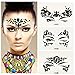 6 Sets Black Mermaid Body Chest Face Eyes Gems Rhinestones Jewels Crystals Jewelry Stickers Temporary Tattoo for Music Festival Party Carnival By GADGETS ENTREPOT(Pack #17)