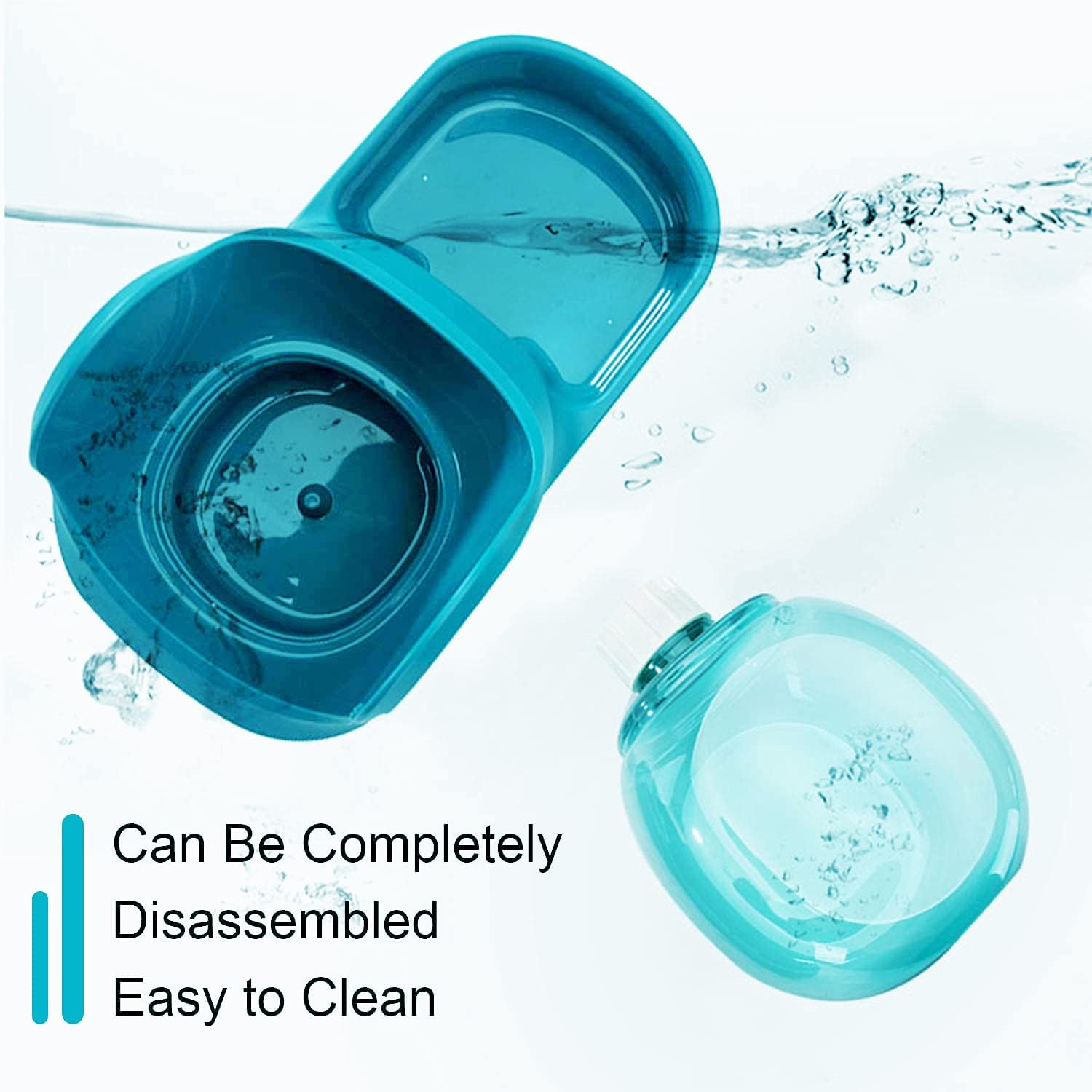 Kitchen & Dining : Pets Feeder Set Dog Feeder Cats Feeder with Water Dispenser Automatic Gravity Big Capacity Pets Feeder Auto for Small Medium Big Cats Dogs (Blue) : 