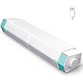 Jeecoo M20 Bluetooth Computer Speakers for PC Desktop Monitor, Gaming PC Sound Bar - Wired USB-Powered, Superb Stereo Sound, with LED Lighting (White)