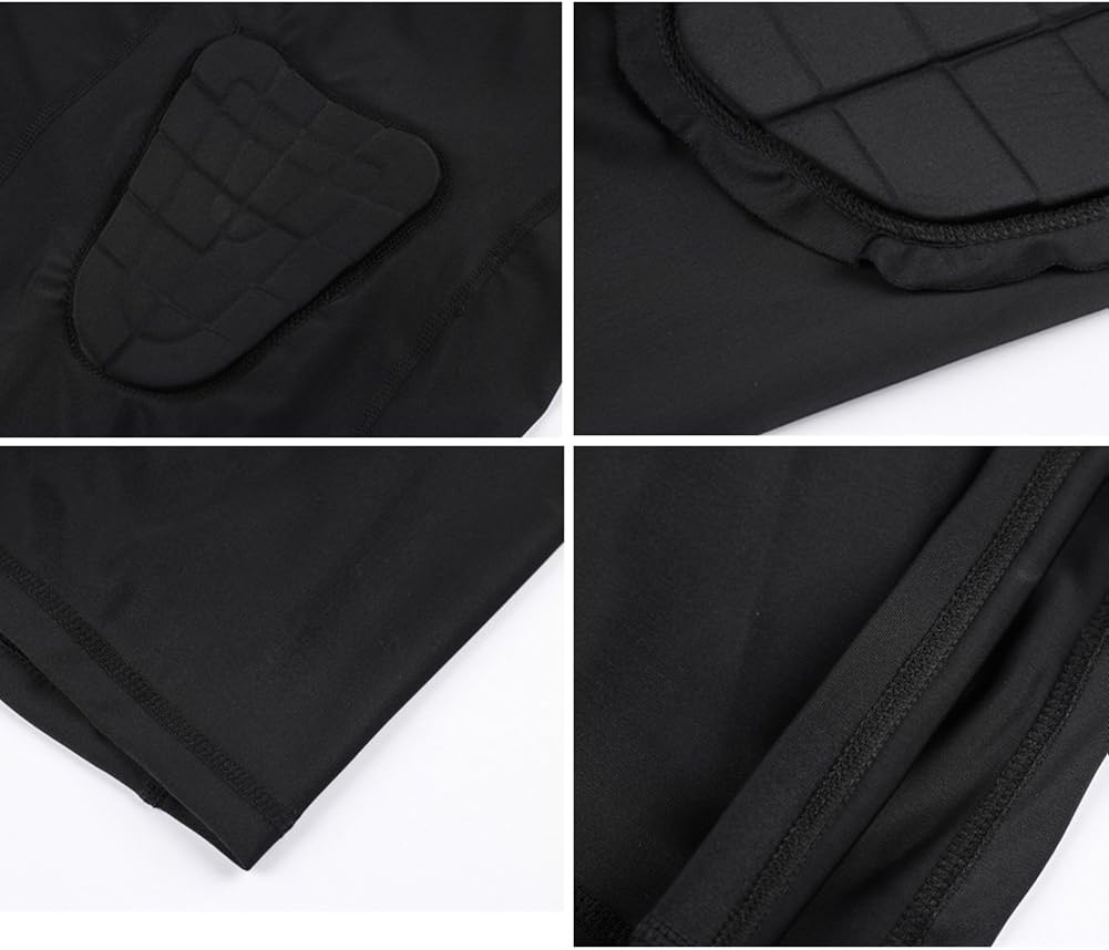 TUOYR Padded Compression Shirt Chest Protector Undershirt for Football Soccer Paintball Shirt: Clothing