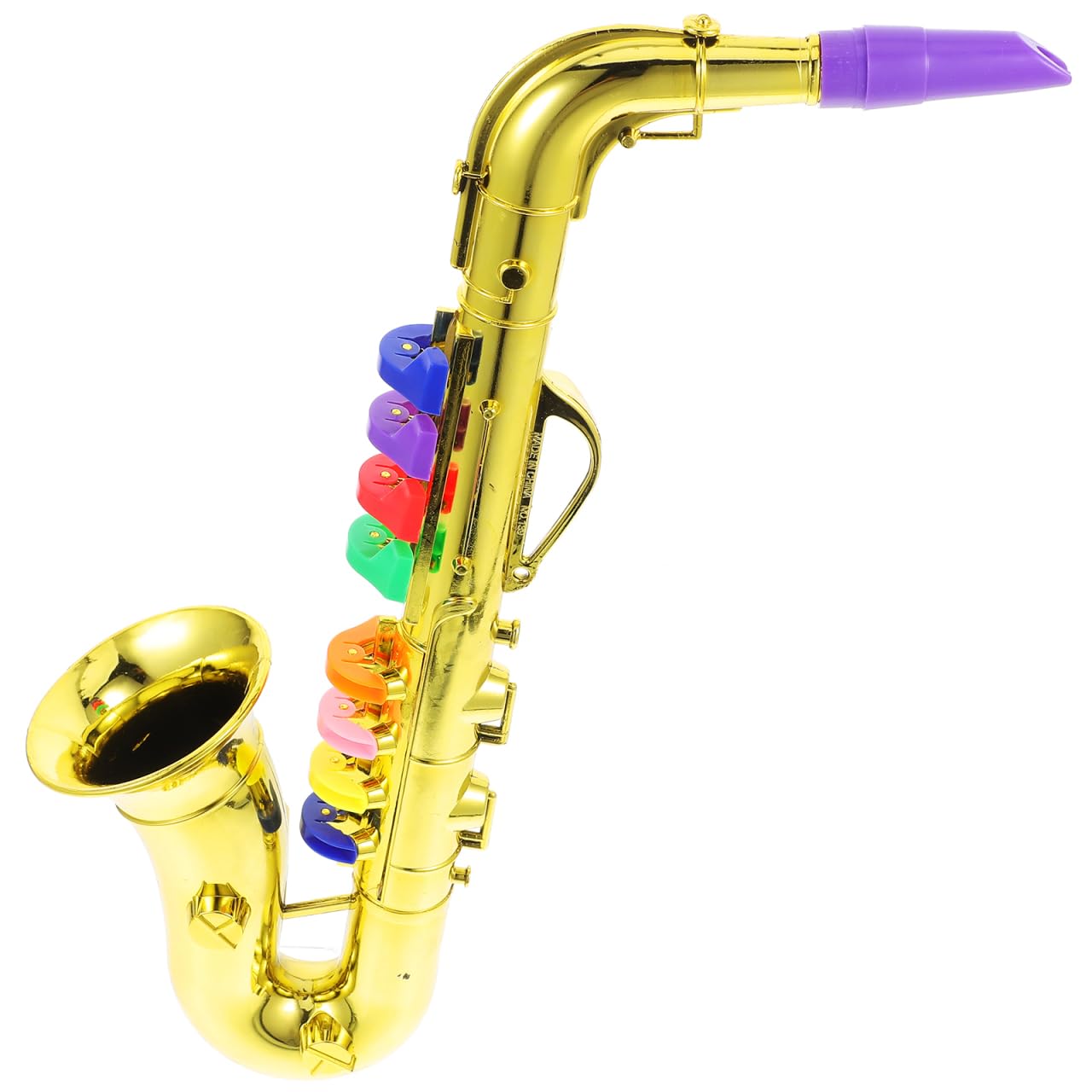 HOMSFOU Golden Kids Saxophone Toy: Musical Wind Instruments 8 Rhythms Saxophone Trumpet Performance Prop Toddlers Development Toys For Kids Beginners