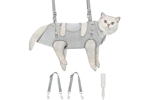 Supet Cat Grooming Hammock, Self-Adherent Nail Clipper Hammock, Anti-Escape Wrap for Cutting Nails, Calm Down Cat for Medicine, Teeth Brushing, Ear Cleaning