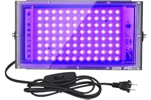 CREATESTAR 100W LED UV Black Light, Black Lights for Glow Party, IP65 Waterproof Black Light, for Black Light Party, Stage Li