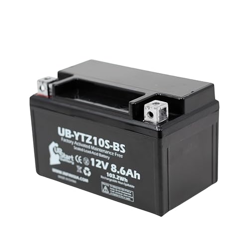 UpStart Battery Replacement For 2009 Yamaha YZF-R6 (not R6S) 600cc - 12V 8.6Ah Maintenance Free Motorcycle Battery UB-YTZ10S-BS