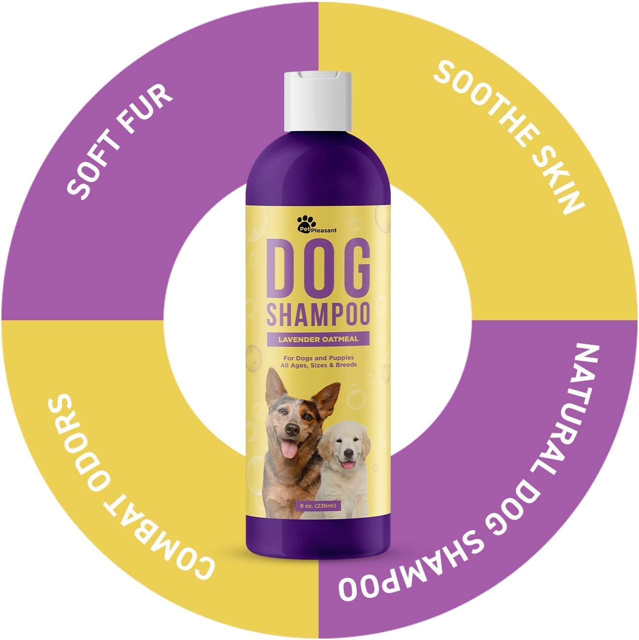 Natural Dog Shampoo with Colloidal Oatmeal - Puppy Shampoo for Dog Bath with Lavender Essential Oil Dog Wash - Pet Odor Eliminator Dog Shampoo for Smelly Dogs and Pet Grooming PACKAGING MAY VARY