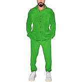 ZSJR Men's 2 Piece Outfits Corduroy Casual Long Sleeve Shirt Pant Sets Fall Fashion Tracksuits