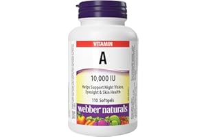 Webber Naturals Vitamin A 10,000 IU, 110 Softgels, Helps Support Eye and Skin Health