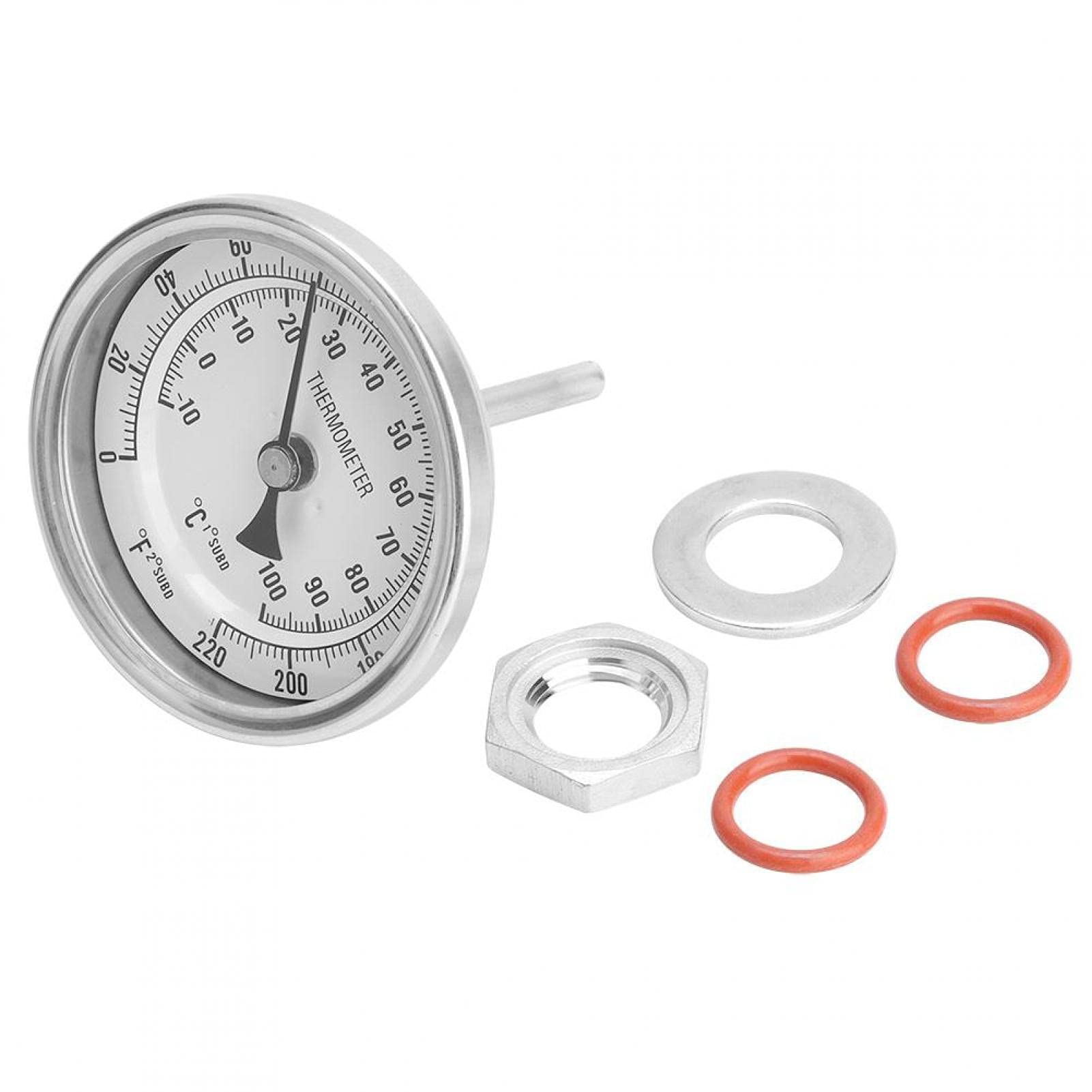 Tnfeeon Bi metal Thermometer, Dual Scale Dial Thermometer Beer Bi Metal Thermometer for Homebrew Beer and Wine Thermometer