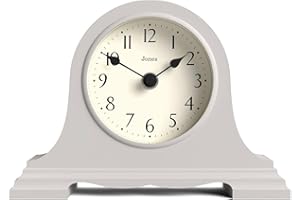 JONES CLOCKS® Speakeasy Mantel Clock | Classic Napoleon’s hat Design | Gray | Contemporary Classic Style for Desk, Table, Shelf or Bedside