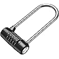 KeeKit 5 Digit Combination Padlock, 4.65 Inch Long Shackle Resettable Padlock, Lengthened Gym Lock Waterproof for School, Employee, Gym & Sports Locker, Gate, Case, Toolbox, Fence - Black