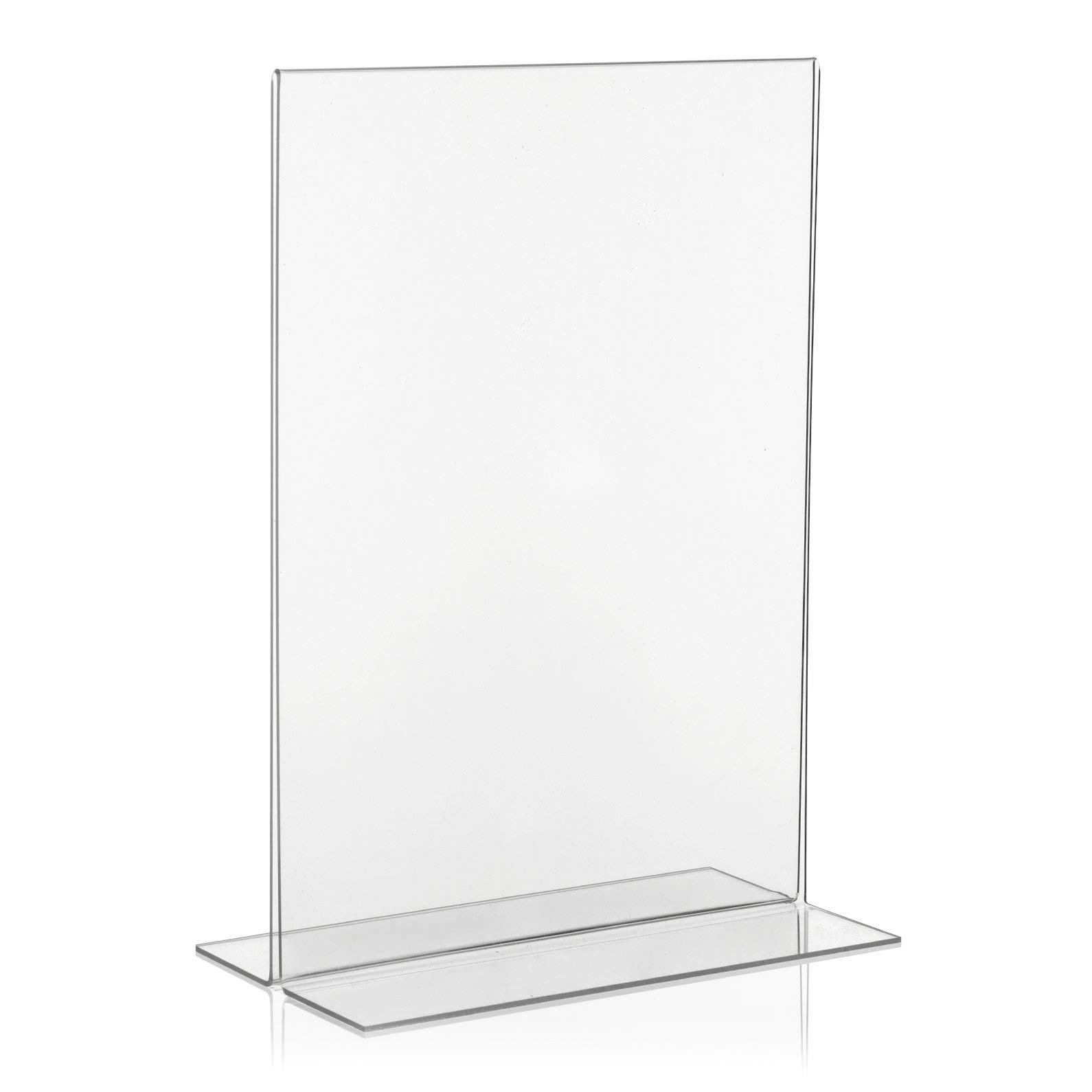 VITAdisplays DIN A4 T-Advertising Stands, T-Stands, Table Stands, Acrylic Glass Stand Made from Original Plexiglas (Pack of 5)