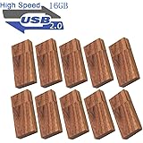 USB 16GB Flash Drive 10 Pack, EASTBULL Wooden USB Flash Drives Thumb Drives Memory Stick USB 2.0 Pen Drive for Date Storage