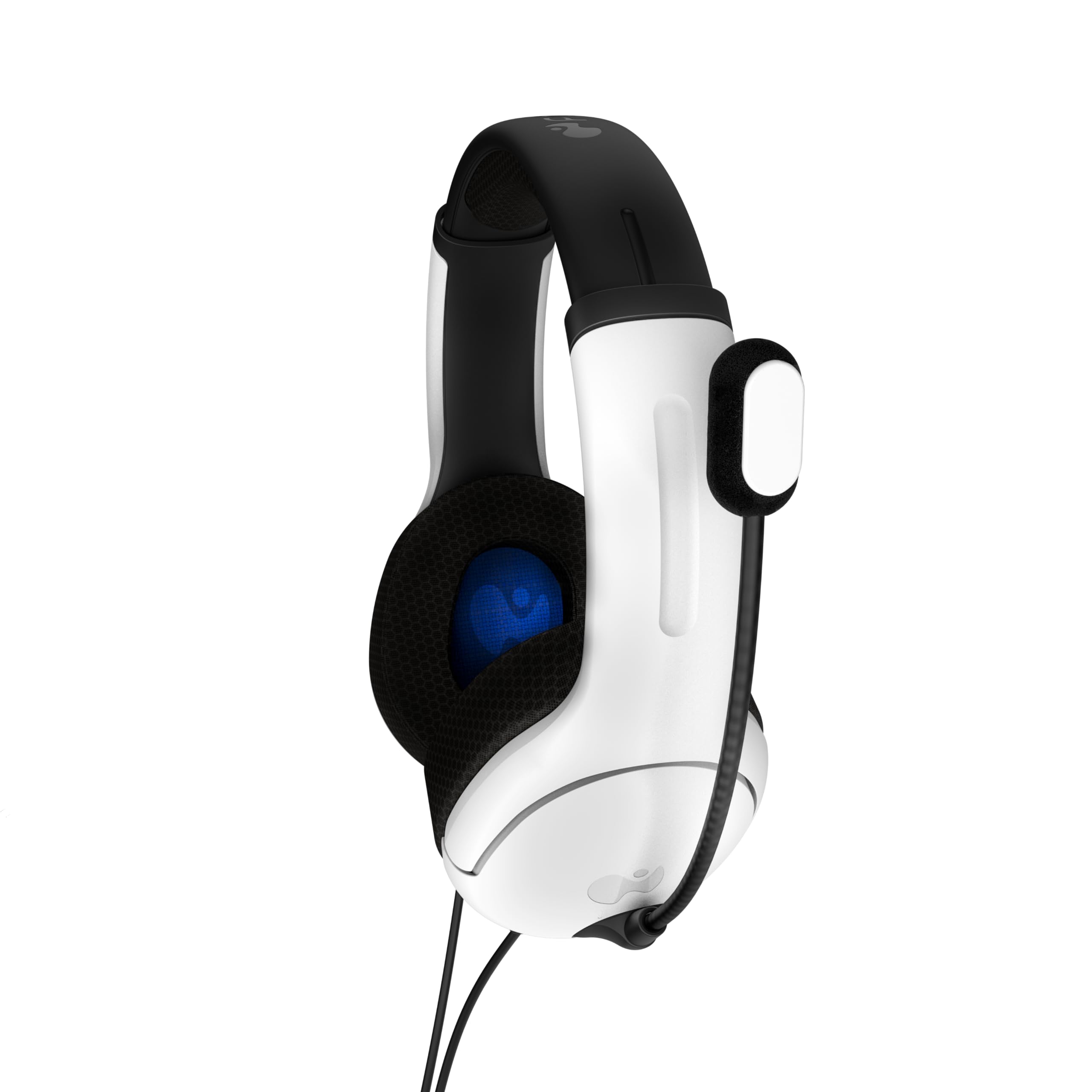 PDP AIRLITE Wired Stereo Gaming Headset, Officially Licensed by Sony PlayStation 5, PS5/PS4/PS3/PC, Lightweight Durable Headphones, 3.5mm audio jack, Noise-canceling Flip-to-Mute Mic, Frost White