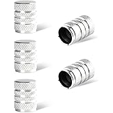 povtii 5 PCS Car Tire Valve Stem Caps, Aluminum Auto Wheel Stem Cover with O Seal, Corrosion Resistant Vehicle Tire Air Caps for Truck Motorcycle Bike, Universal Car Accessories (Silver)