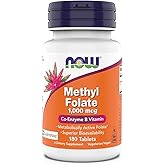Now Supplements, Methyl Folate 1,000 mcg, Metabolically Active Folate*, Co-Enzyme B Vitamin, 180 Tablets