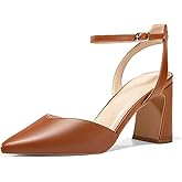 Juliet Holy Womens Closed Toe Heels Chunky Block Heel Ankle Strap Pumps Slingback Heeled Sandals