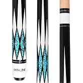 Pathline Pool Cue Stick - 58 inch Maple Billiard Pool Stick (Multicolour) | Imitation Turquoise Design, 18-21oz Weight Options, 13mm Leather Tip, For Beginner &amp; Intermediate Player