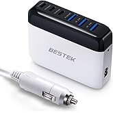 BESTEK Multi Ports USB Car Charger, Fast Charge 125W 14A Quick Charge 3.0 & USB-C PD Car Charger Adapter with Smart Identification for Cell Phones, Tablets and Other USB Devices