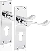 XFORT Euro Profile Victorian Scroll Door Handles in Polished Chrome, 1 Pair view 1