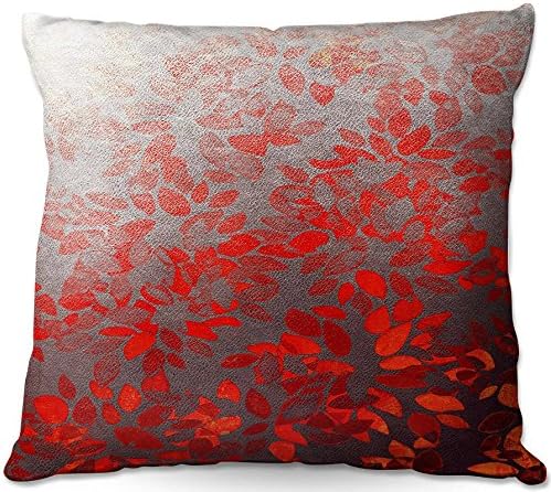 DiaNoche Designs, Outdoor Patio Couch Throw Pillow, 18" x 18", ODP-JuliaDiSanoFloralWashRed2