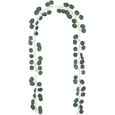 PEOVLVN 86 Inch Hanging Eucalyptus Garland Eucalyptus Leaves Greenery Garland Fake Vines for Bedroom Kitchen Home Office Wedding Wall Decor Centerpieces for Tables Fireplace