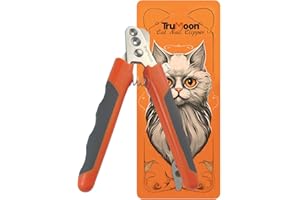 Trumoon Cat Claw Clippers Two Round Cut Holes with Different Sizes (2mm & 3mm) - Cat Nail Trimmers Suitable for Cats and Other Small Animals with Different Stages of Growth(Orange)
