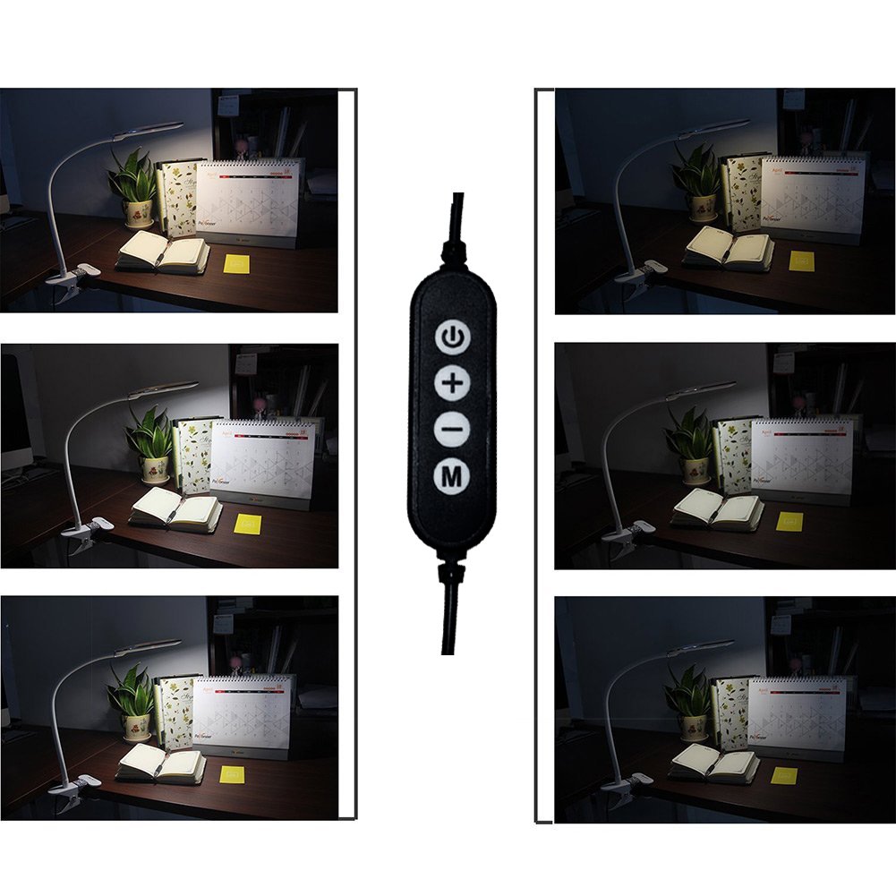 EyYOCEAN Clamp Reading Light for Bed Headboard, Bedroom with 3 Color