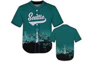 FANS4US Kids Baseball City Night Skyline Jersey Shirt Printing Apparel for Boy Girl Fans Uniform Gifts Toddler 4-7 Youth 8-20 Years