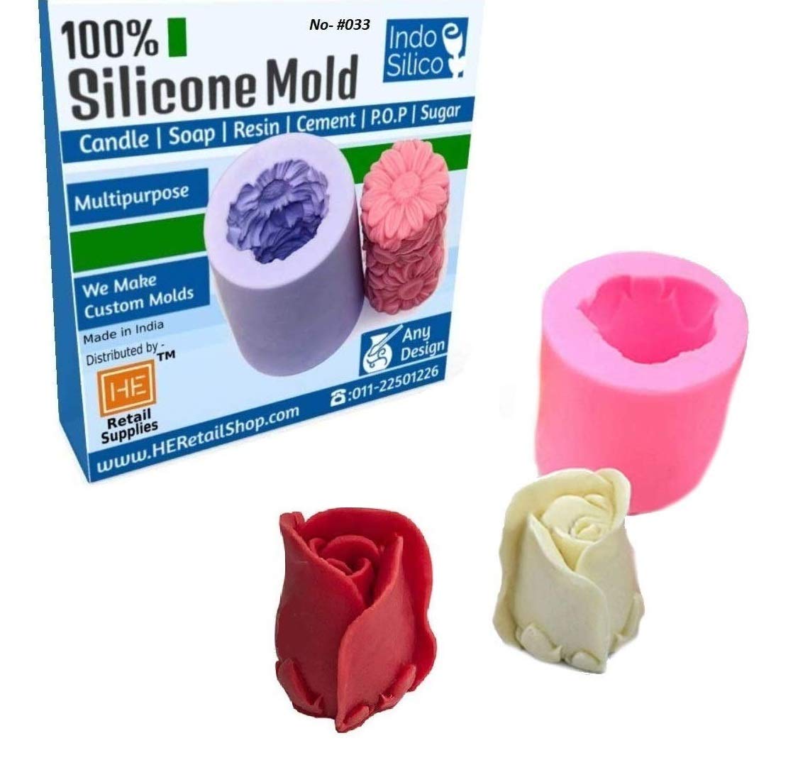 Anu Silicone 3D Chocolate Fondant Decorating Mould Rose Bud Baking Fondant Mould, White