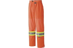 Pioneer Hi Vis Safety Traffic Work Pants for Men - Breathable Mesh Panels - Boot Access - Pockets - Class 3