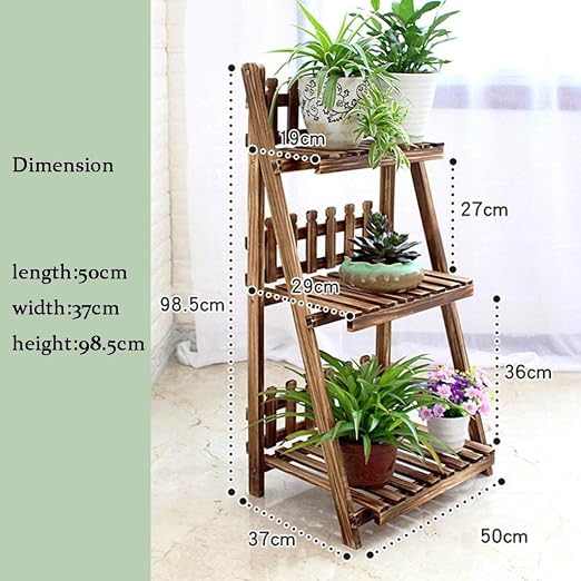 chishizhenxiang Vitrina de Flores Madera con 3 estantes para ...