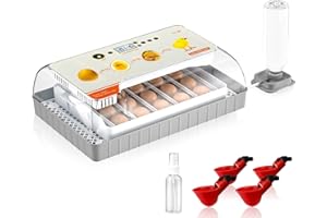 OCTAOR Upgraded Auto Digital Incubator, 20 Eggs Natural Incubation Simulator, Auto Egg Rolling and Water Fulfilling, 24H Temperature Control, with LED Egg Candler, Easy Newcomer Poultry Incubation