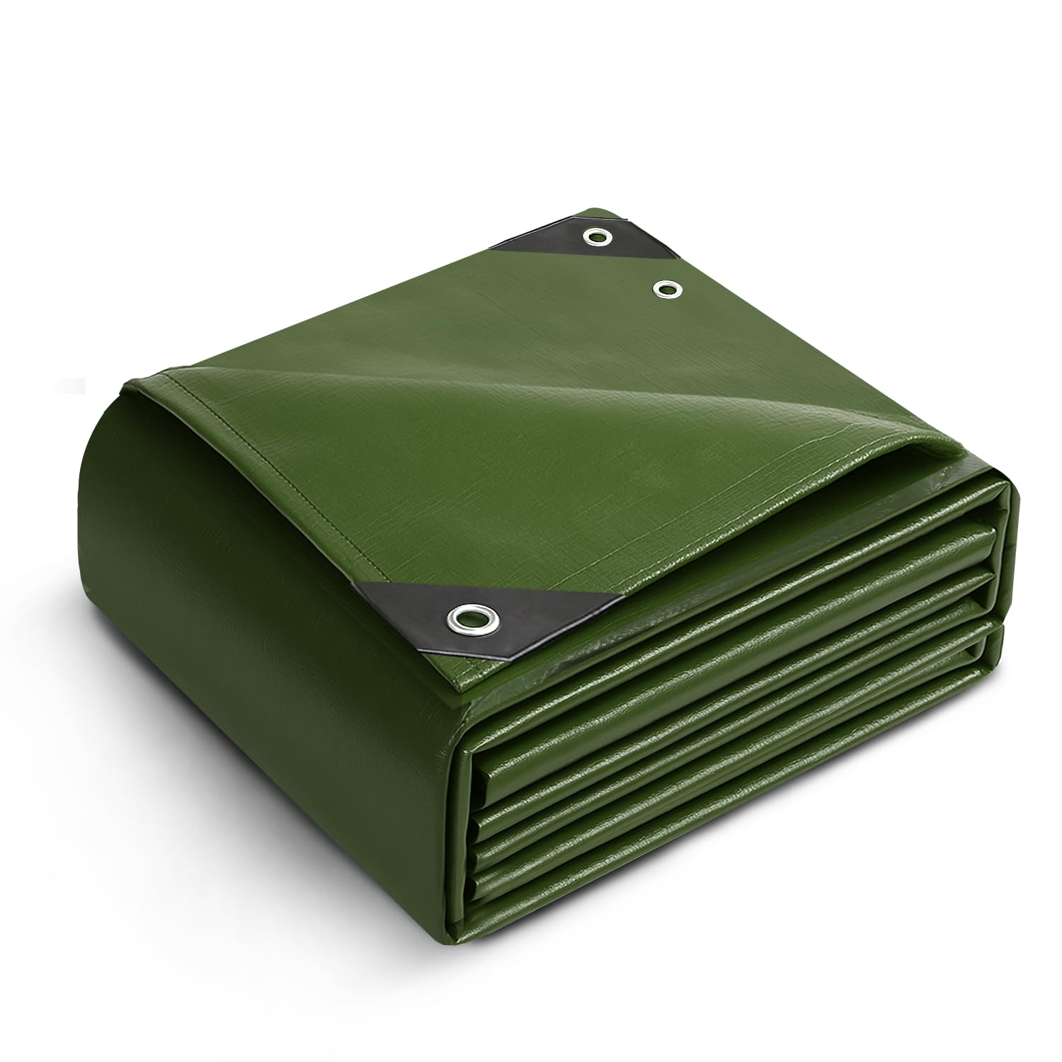 Keplin 3x3m Waterproof Tarpaulin Cover Sheet 90GSM, Heavy Duty, Mould-Resistant, Easy to Wash - PE Material, Reinforced Edges with Metal Eyelets, Green